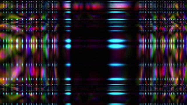 Abstract weave animation featuring recursive orthogonal affine domain warping  and acid green holographic amethyst.