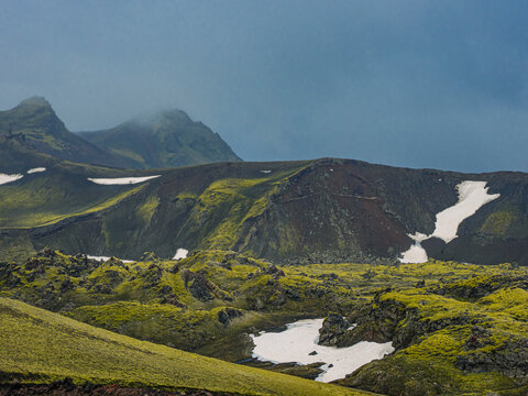 Summer landscape at landmannalaugar, Iceland.