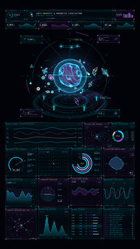 Futuristic UI HUD dashboard for antigravity and magnetic levitation