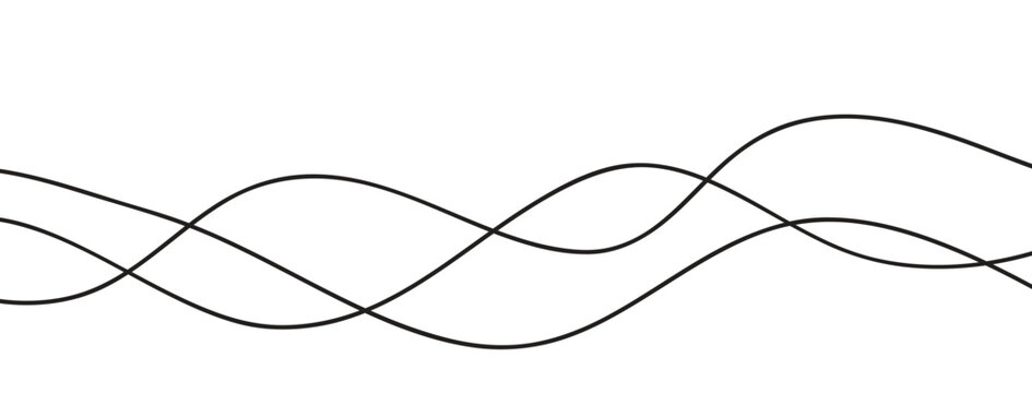 Thin line wavy abstract background simple illustration on white background.eps