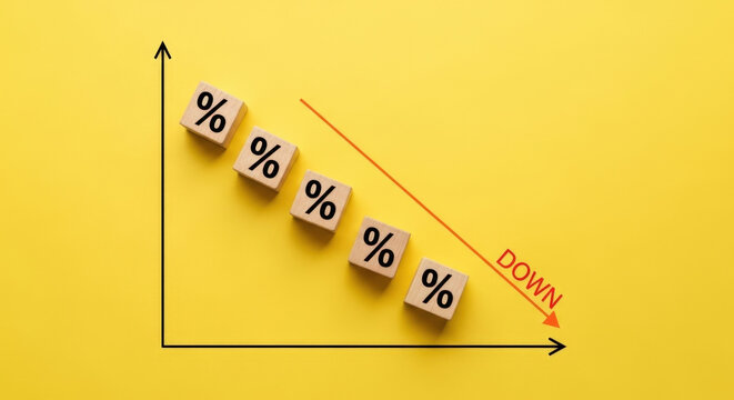 Percentage Decline Graph Showing Negative Growth Economic Downturn in Business Market Investment Financial Crisis Decrease Falling Down Concept