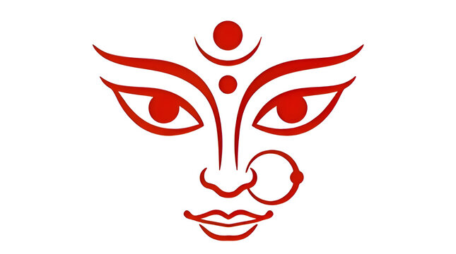 Happy navratri and durga puja celebration featuring a beautiful goddess durga maa illustration with traditional hindu festival decorations for worship