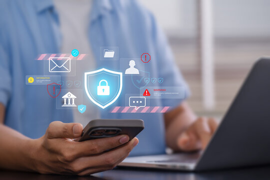 Cybersecurity Data Protection for Secure Mobile Banking and Business Communications, Digital Privacy Shield with Fraud Alerts, Identity Verification and Enterprise Information Security Management