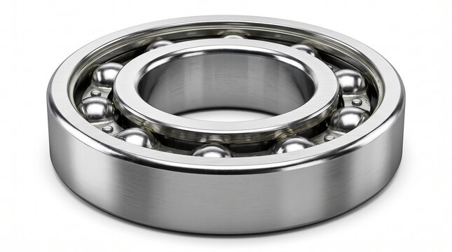 Industrial Steel Ball Bearing Isolated on White Background