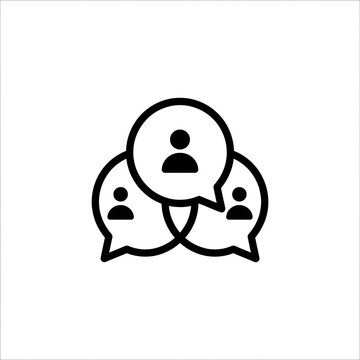 Group chat icon representing social networking, communication, discussion, and online messaging between multiple users