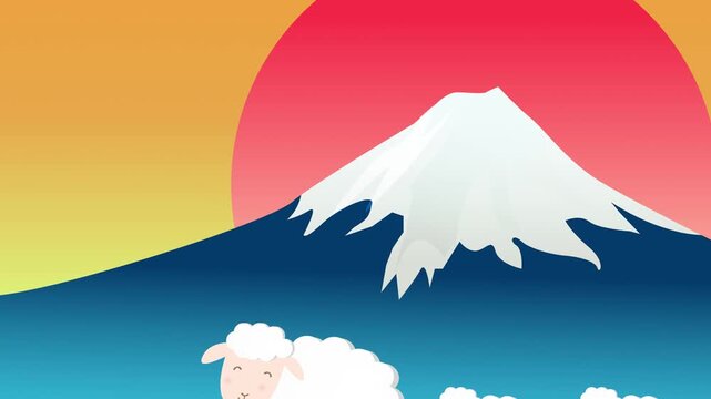 Minimalist Mount Fuji at Sunrise 4K