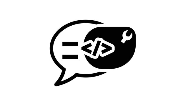 Coding Chat Support Icon Vector Design