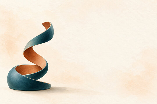 Ceramic Improvement Loop Sculpture with Copy Space
