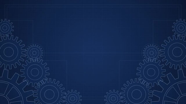 Elegant Dark Blue Background with Ornate White Geometric Border Patterns for Corporate and Cultural Video Presentations
