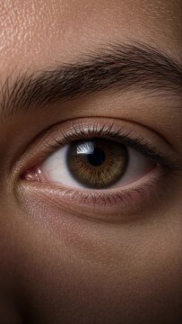 close up of female eye for human vision