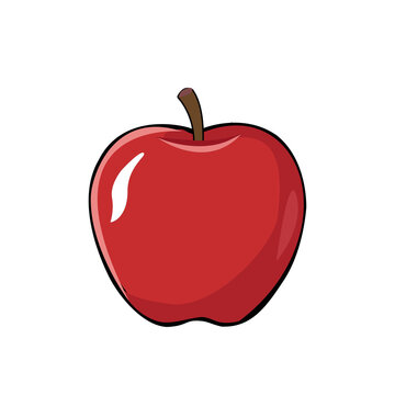 red apple vector illustration