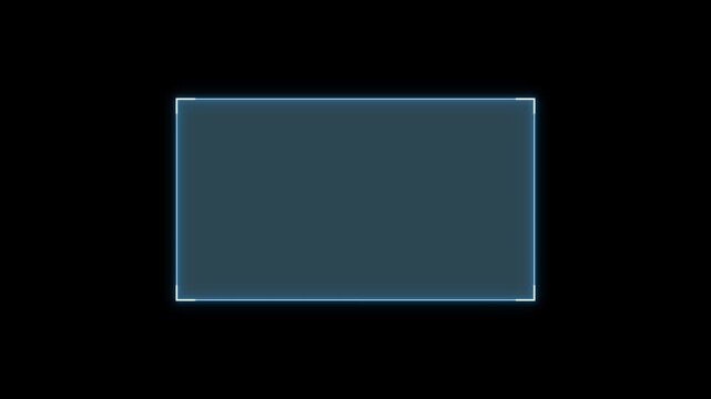 Futuristic neon HUD callout frame for digital interface. Sci fi HUD lower third with copy space for broadcast titles. Neon news broadcasts, gaming streams, esports, technology videos, hud elements.