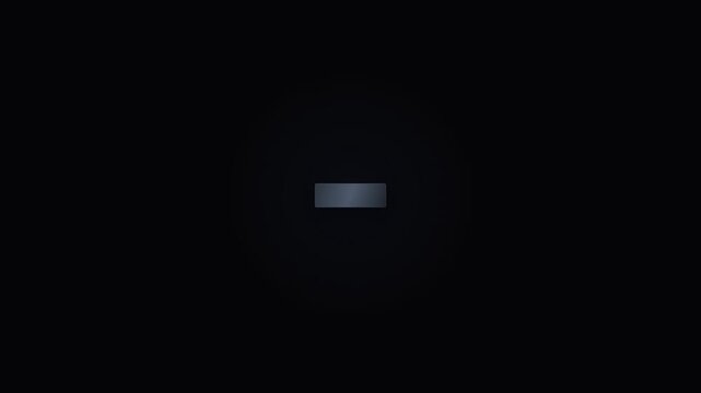 A single rectangular button shape floating in dark space represents a user interface interaction element for web navigation and digital communication systems that require a clear focus point