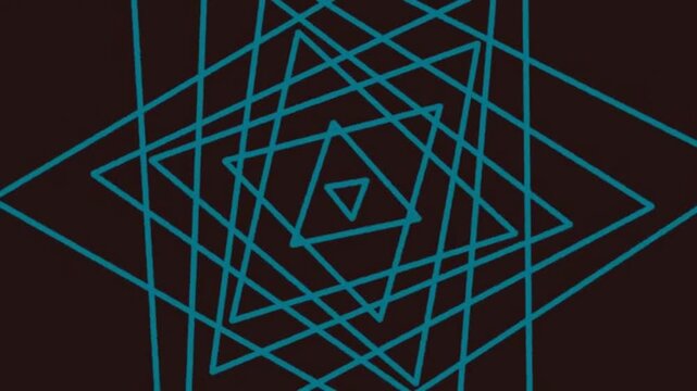 Geometric Lines Creating Layered Patterns in Abstract Neon Blue Show