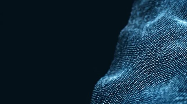 Abstract Digital Mesh Flowing in Dark Scene