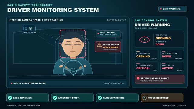 Advanced Driver Monitoring System Technology for Enhanced Vehicle Safety and Driver Attention Analysis