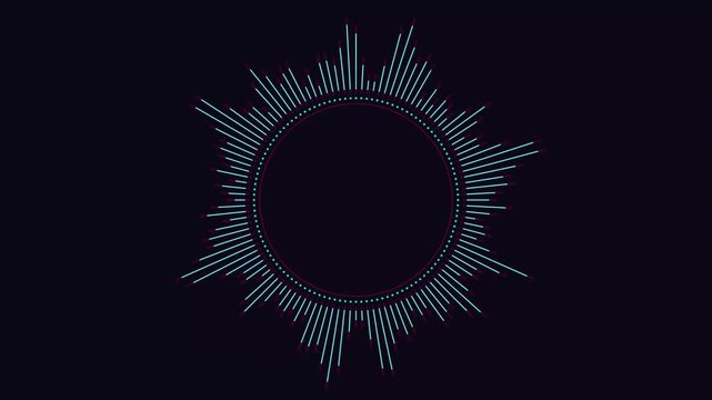 Audio equalizer sound wave circle animation loop