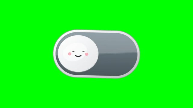 Dark mode toggle switch illustration on green screen