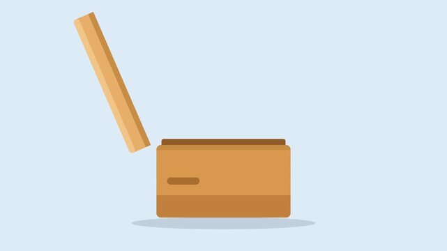 Seamless loop 4K 6-second vector motion graphic illustrating product packaging, box closing, tape sealing, and delivery label confirmation.