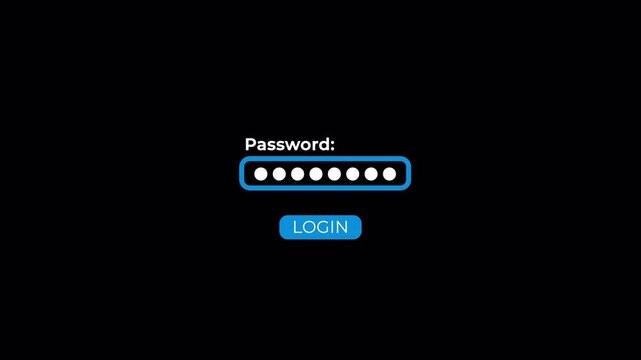  Entering password and clicking the button sign in on computer screen, Typing a password on a text field on computer screen, macro closeup