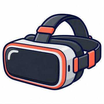 Illustration of a modern virtual reality headset with adjustable straps