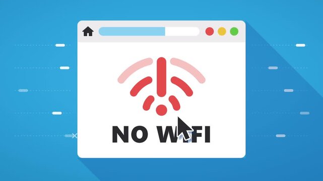 web browser windows displaying no wireless internet connection error message icons with mouse cursor pointers