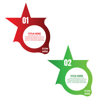 Two Step Red and Green Arrow Infographic with Numbered Circular Labels and Directional Shapes for Business Strategy Presentation