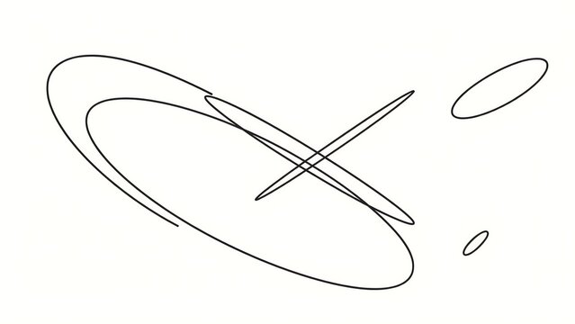 Minimalist abstract line drawing with intersecting shapes