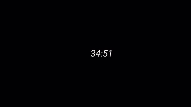 37 Second Countdown Timer Animation &ndash; Transparent Background