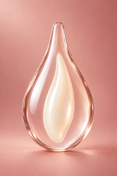 Pear shaped serum capsule with an opalescent liquid core