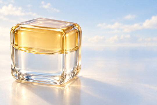 Oil and water phase concept in a soft cubic capsule