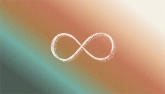 Infinity symbol on a gradient background with soft colors  