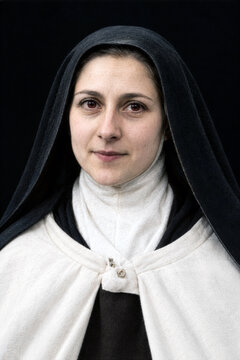 Portrait of Saint Therese of Lisieux. Carmelite nun and Saint of the Catholic Church.AI modified