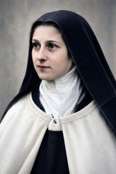 Portrait of Saint Therese of Lisieux. Carmelite nun and Saint of the Catholic Church. AI modified