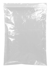 Obraz na płótnie Canvas Heavily Rumpled Clear Resealable Plastic Bag Overlay with Bright Glossy Creases and Serrated Edges