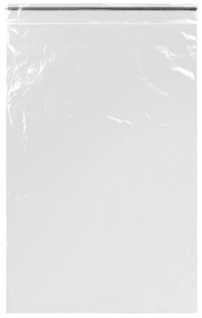 Crinkled Transparent Ziplock Plastic Bag Texture with Glossy Upper Wrinkles and Press Seal Track