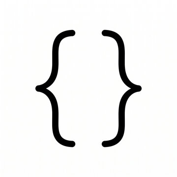 Curly brackets code punctuation line icon