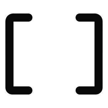 Black bracket frame corners focus boundary symbol