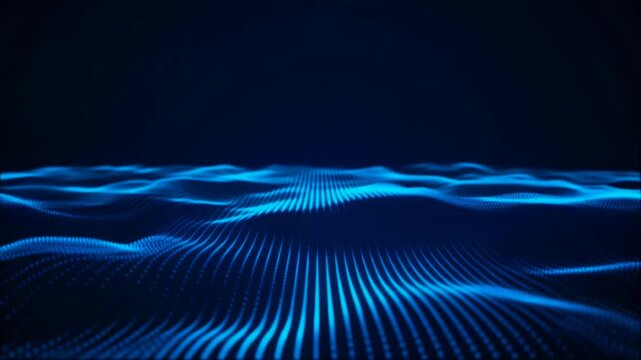 光の粒子でリズミカルに描かれる音波