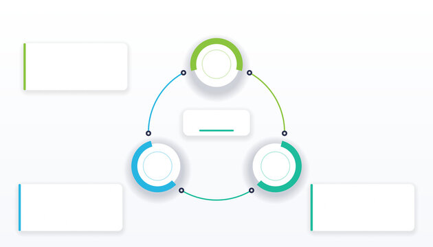 3 step circular process infographic template vector diagram