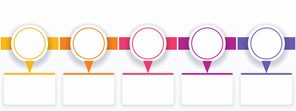 5 step infographic timeline template colorful process vector diagram