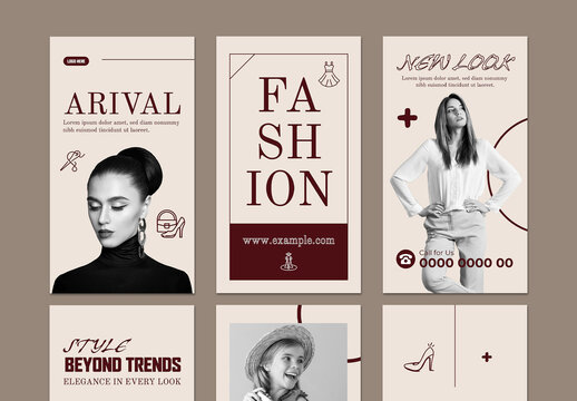 Modern Fashion Social Media Story Template Design Layout