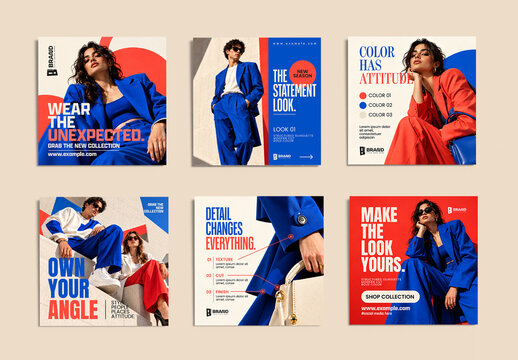 Modern Fashion Social Media Carousel Template with Stylish Editorial Layout