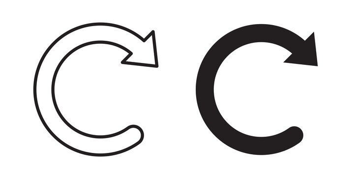 Reset icon flat outline in black
