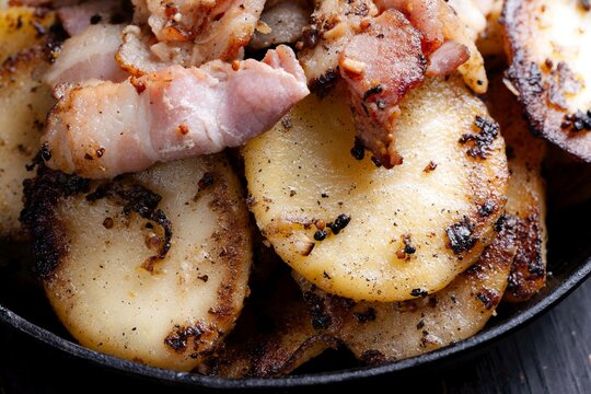 rustic skillet potatoes with bacon