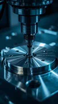 Coordinate measuring machine - CMM - probe performing precise inspection of a metal component, checking dimensions and tolerances
