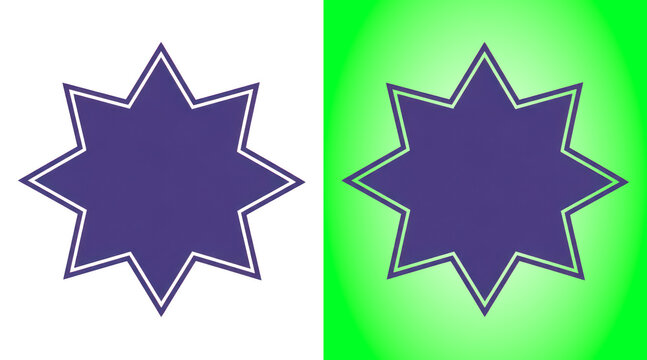 Purple eight pointed star shape graphic design