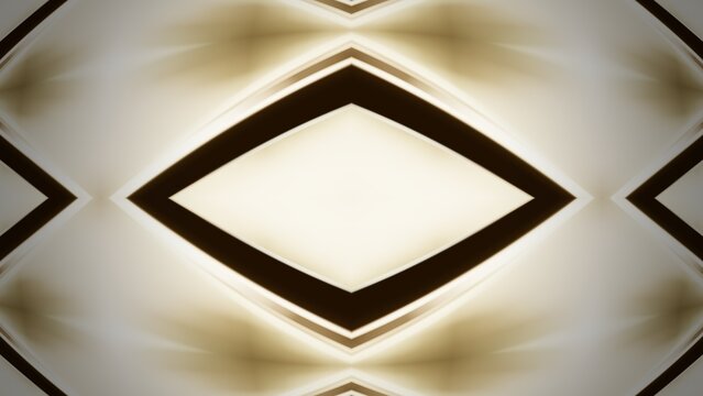 Brown diamond frame on glowing cream backdrop with central copy space