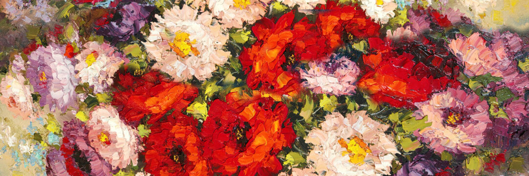 Abstract  art colorful Flowers painting Background with texture, Modern Colorful Pattern Design for Wallpaper, Decorative Art, and Vibrant design Backdrop hand draw.
