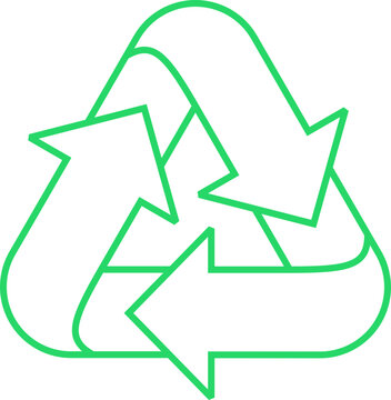 Minimalist Recycling Renewable Loop Eco Safety Environment Arrows Symbol Icon Graphic Vector Illustration